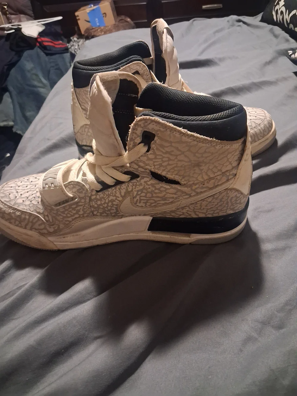 Jordan-Style Mid-Top Sneakers in Cement Size 8.5 Men 10 Women